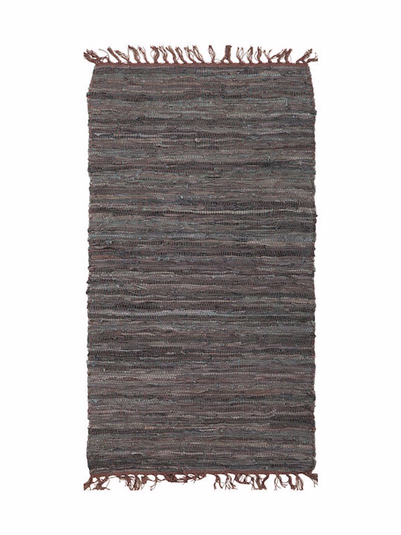 PERSIKA Xali Dermatino me Krossia 'Leather Rugs Solid' 130227/02C Coffee 70x130cm PRS03058A
